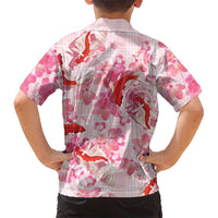 Pink Palaka Hawaii Aloha Kid Hawaiian Shirt Koi Pond Mix Sakura LT7 - Polynesian Pride
