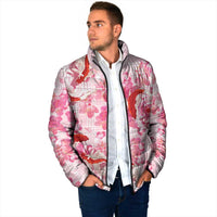 Pink Palaka Hawaii Aloha Padded Jacket Koi Pond Mix Sakura LT7 - Polynesian Pride