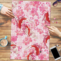 Pink Palaka Hawaii Aloha Puzzle Koi Pond Mix Sakura LT7 Pink - Polynesian Pride