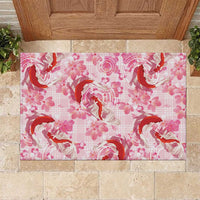 Pink Palaka Hawaii Aloha Rubber Doormat Koi Pond Mix Sakura LT7 Pink - Polynesian Pride