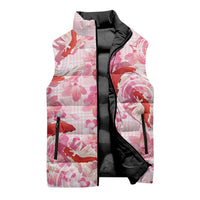Pink Palaka Hawaii Aloha Sleeveless Puffer Jacket Koi Pond Mix Sakura LT7 - Polynesian Pride