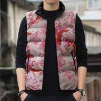 Pink Palaka Hawaii Aloha Sleeveless Puffer Jacket Koi Pond Mix Sakura LT7 - Polynesian Pride
