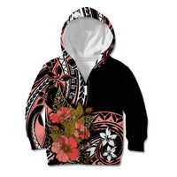 Hawaii Valentine Kid Hoodie Plumeria Aloha Wau Ia Oe LT7 Zip Hoodie Pink - Polynesian Pride