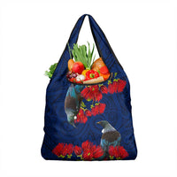 New Zealand Grocery Bag Tui Couple with Pohutukawa LT7 1-pack One Size Blue - Polynesian Pride