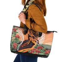 Hawaii Women's Day Tribal Leather Tote Bag Pele Honua Mea LT7 Art - Polynesian Pride