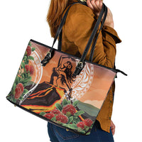 Hawaii Women's Day Tribal Leather Tote Bag Pele Honua Mea LT7 - Polynesian Pride