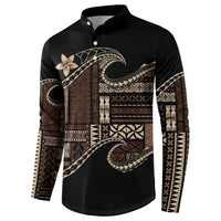 Samoa Siapo Mamanu Button Sweatshirt Waves Motifs LT7 - Polynesian Pride
