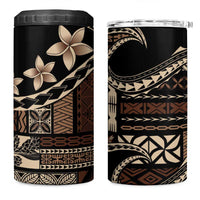Samoa Siapo Mamanu 4 in 1 Can Cooler Tumbler Waves Motifs LT7 One Size: 16 oz Black - Polynesian Pride