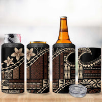 Samoa Siapo Mamanu 4 in 1 Can Cooler Tumbler Waves Motifs LT7 - Polynesian Pride