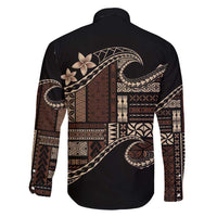 Samoa Siapo Mamanu Family Matching Puletasi and Hawaiian Shirt Waves Motifs