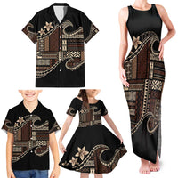 Samoa Siapo Mamanu Family Matching Tank Maxi Dress and Hawaiian Shirt Waves Motifs