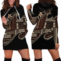 Samoa Siapo Mamanu Hoodie Dress Waves Motifs LT7 - Polynesian Pride