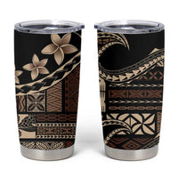 Samoa Siapo Mamanu Tumbler Cup Waves Motifs LT7 Black - Polynesian Pride
