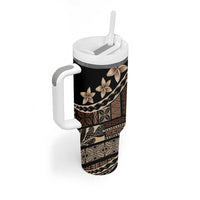 Samoa Siapo Mamanu Tumbler With Handle Waves Motifs LT7 - Polynesian Pride