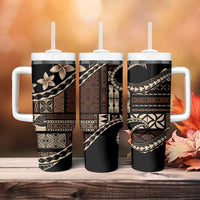 Samoa Siapo Mamanu Tumbler With Handle Waves Motifs LT7 - Polynesian Pride