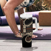 Samoa Siapo Mamanu Tumbler With Handle Waves Motifs LT7 - Polynesian Pride