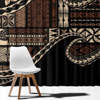 Samoa Siapo Mamanu Window Curtain Waves Motifs LT7 - Polynesian Pride
