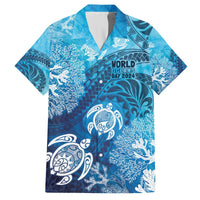 Hawaii World Ocean Day Hawaiian Shirt Kakau Turtles LT7 Blue - Polynesian Pride