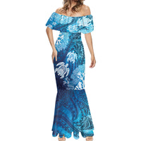 Hawaii World Ocean Day Mermaid Dress Kakau Turtles LT7 - Polynesian Pride