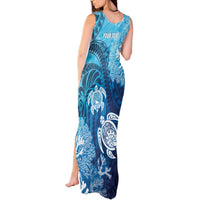 Hawaii World Ocean Day Tank Maxi Dress Kakau Turtles LT7 - Polynesian Pride