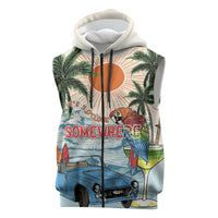 Summer Holiday It's 5 o'clock Somewhere Vintage Hawaii Sleeveless Zip Hoodie