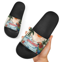 Summer Holiday It's 5 o'clock Somewhere Vintage Hawaii Slide Sandals