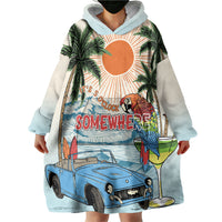 Summer Holiday It's 5 o'clock Somewhere Vintage Hawaii Wearable Blanket Hoodie