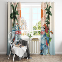 Summer Holiday It's 5 o'clock Somewhere Vintage Hawaii Window Curtain