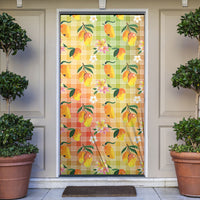 Aloha Hawaii Palaka Print Mango Plumeria Door Cover Tropical Vibes