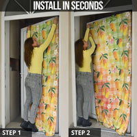 Aloha Hawaii Palaka Print Mango Plumeria Door Cover Tropical Vibes