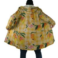 Aloha Hawaii Palaka Print Mango Plumeria Cloak Fresh Lemon