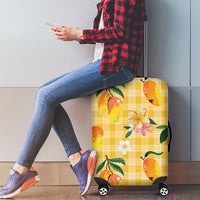 Aloha Hawaii Palaka Print Mango Plumeria Luggage Cover Fresh Lemon