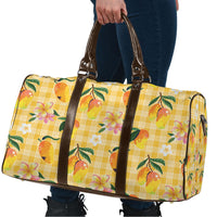 Aloha Hawaii Palaka Print Mango Plumeria Travel Bag Fresh Lemon