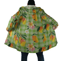 Aloha Hawaii Palaka Print Mango Plumeria Cloak Cool Mint