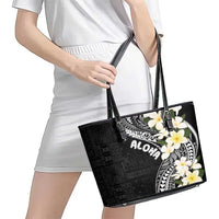 Aloha Hawaii Festive Leather Tote Bag Frangipani Lace Classic LT7 - Polynesian Pride