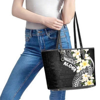 Aloha Hawaii Festive Leather Tote Bag Frangipani Lace Classic LT7 - Polynesian Pride