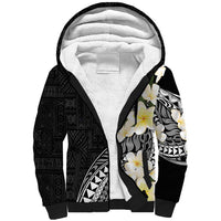 Aloha Hawaii Festive Sherpa Hoodie Frangipani Lace Classic LT7 Unisex Black - Polynesian Pride
