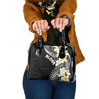 Aloha Hawaii Festive Shoulder Handbag Frangipani Lace Classic LT7 One Size Black - Polynesian Pride