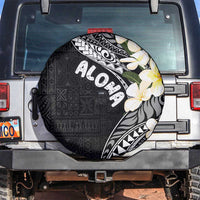 Aloha Hawaii Festive Spare Tire Cover Frangipani Lace Classic LT7 Black - Polynesian Pride