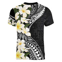 Aloha Hawaii Festive Women V-Neck T-Shirt Frangipani Lace Classic