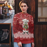 Here For A Koality Xmas Australia Abogirinal Ugly Christmas Sweater Santa Koala - Polynesian Pride