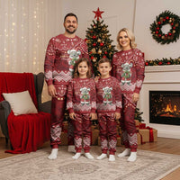 Here For A Koality Xmas Australia Abogirinal Christmas Pajama Set Santa Koala - Polynesian Pride