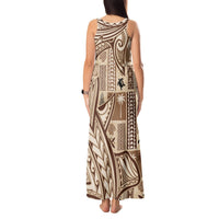 Samoa Tapa Tank Maxi Dress Siapo Mix Tatau Patterns LT7 - Polynesian Pride