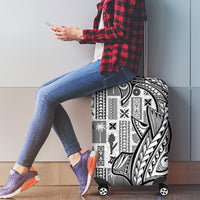 Samoa Tapa Luggage Cover Siapo Mix Tatau Patterns - White LT7 - Polynesian Pride
