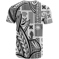 Samoa Tapa T Shirt Siapo Mix Tatau Patterns - White LT7 - Polynesian Pride