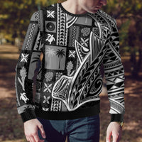 Samoa Tapa Ugly Christmas Sweater Siapo Mix Tatau Patterns - Black LT7 - Polynesian Pride