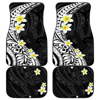 Hawaii Aloha Car Mats Plumeria Vintage - Black LT7 Black - Polynesian Pride