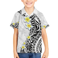 Hawaii Aloha Family Matching Tank Maxi Dress and Hawaiian Shirt Plumeria Vintage - White LT7 Son's Shirt White - Polynesian Pride