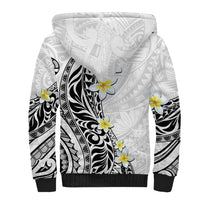 Hawaii Aloha Sherpa Hoodie Plumeria Vintage - White LT7 - Polynesian Pride