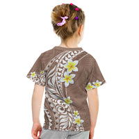 Hawaii Aloha Kid T Shirt Plumeria Vintage - Brown LT7 - Polynesian Pride